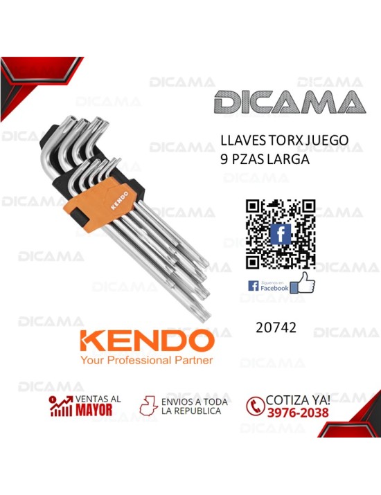 LLAVES TORX JUEGO 9 PZAS LARGA