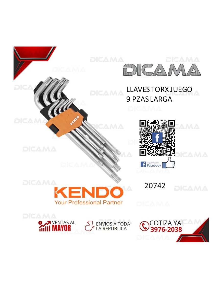 LLAVES TORX JUEGO 9 PZAS LARGA