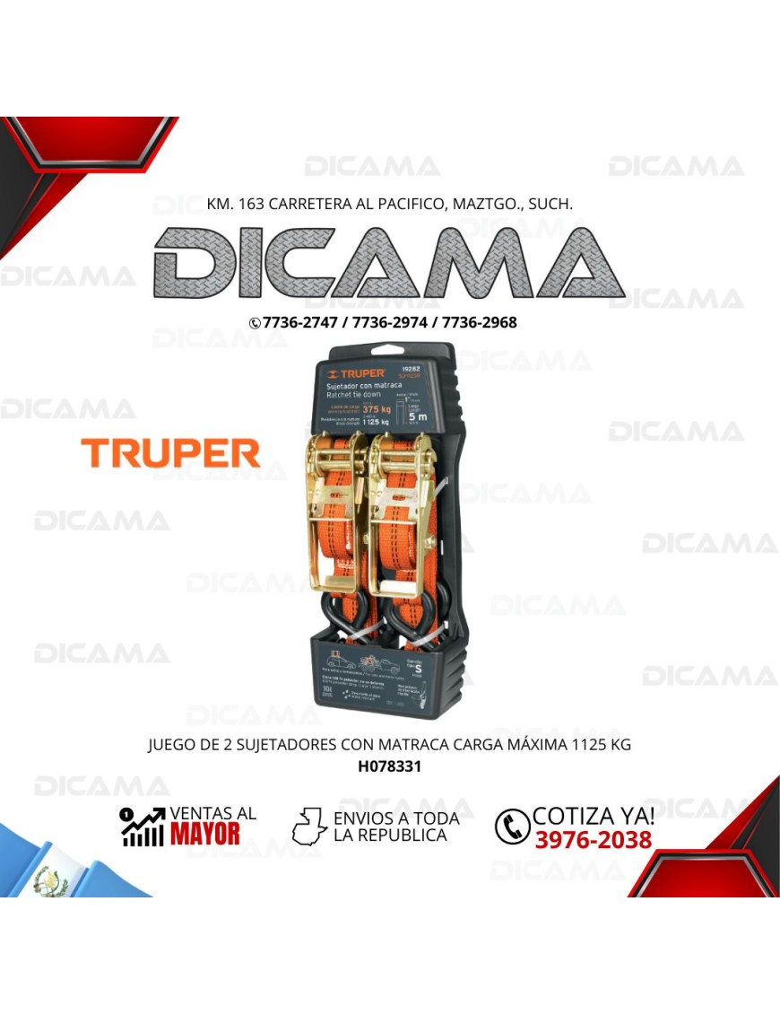 CINCHO 2 PCS CON RACTH CARGA MÁXIMA 1125 KG