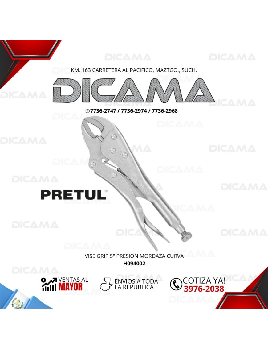 VISE GRIP 5" PRESION MORDAZA CURVA