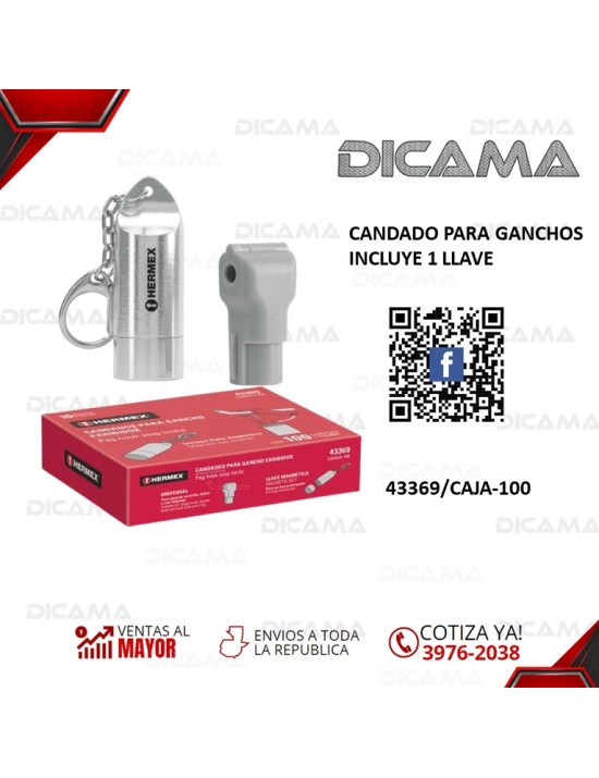 CANDADO PARA GANCHOS INCLUYE 1 LLAVE