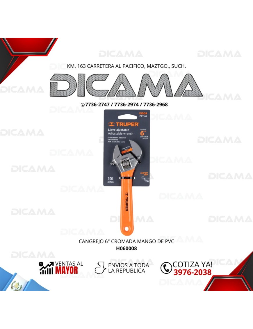 CANGREJO 6" CROMADA MANGO DE PVC