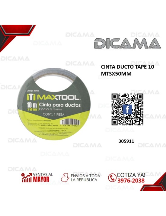 CINTA DUCTO TAPE 10 MTSX50MM
