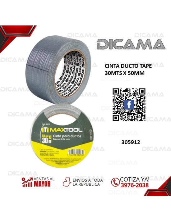 CINTA DUCTO TAPE 30MTS X 50MM