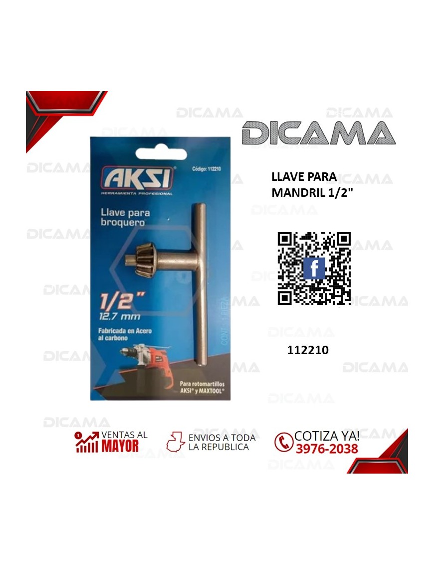 LLAVE PARA MANDRIL 1/2"