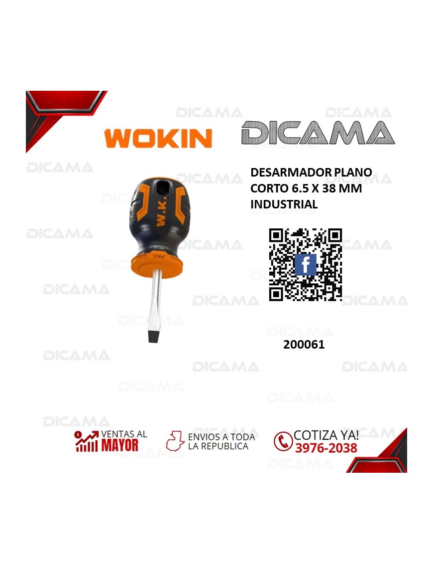 DESARMADOR PLANO 6.5 X 38 MM INDUSTRIAL