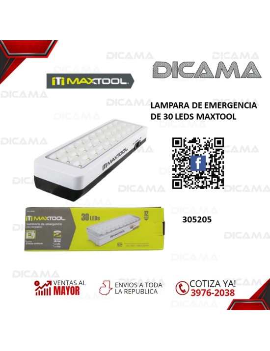 LAMPARA DE EMERGENCIA DE 30 LEDS MAXTOOL