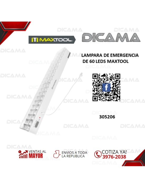 LAMPARA DE EMERGENCIA DE 60 LEDS MAXTOOL