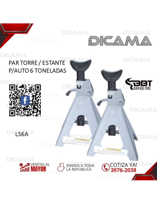 PAR ESTANTE/TORRE 6 TONELADAS P/AUTO