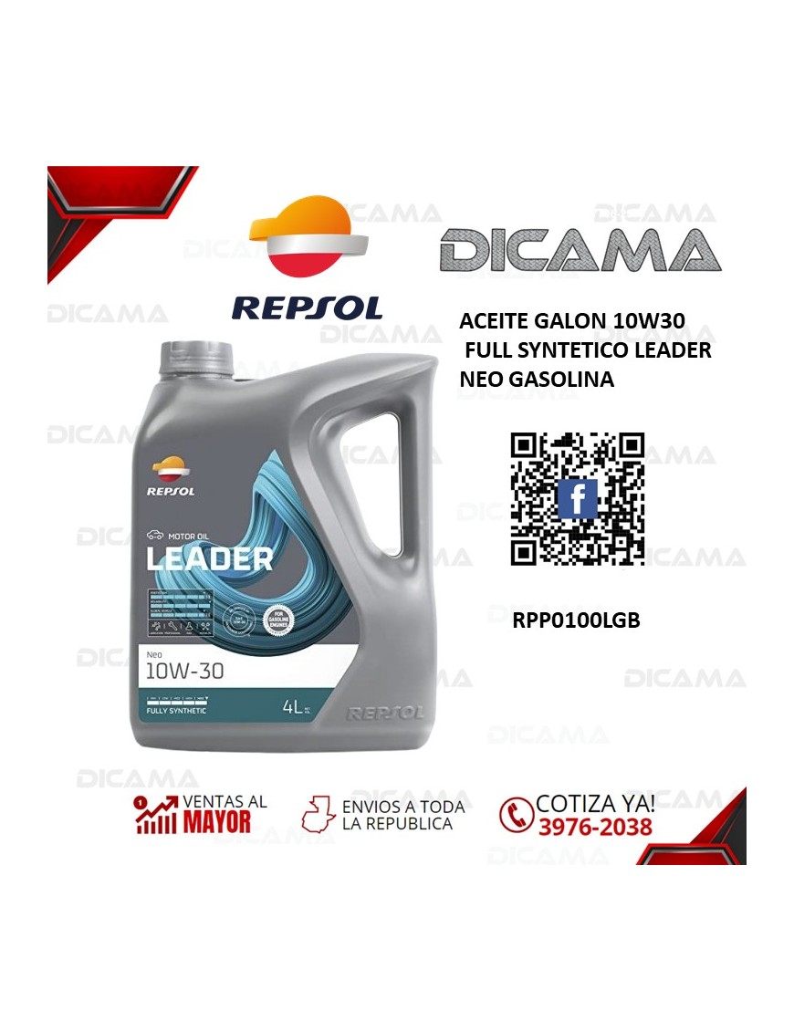 ACEITE GALON 10W30 FULL SYNTETICO LEADER NEO GASOLINA