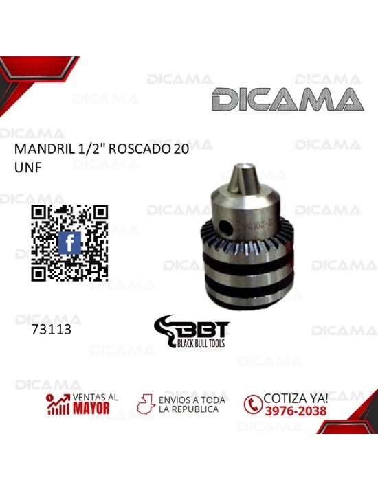 MANDRIL DE 1/2" ROSCADO 20 UNF