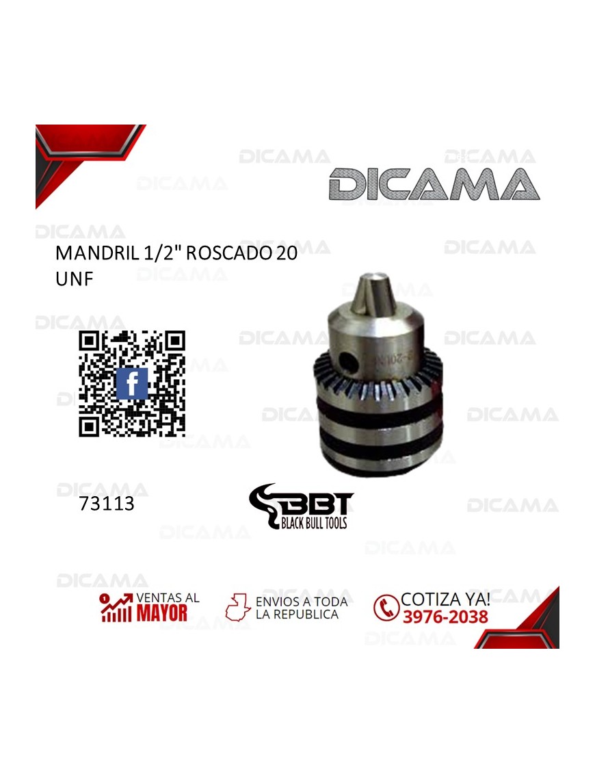 MANDRIL DE 1/2" ROSCADO 20 UNF