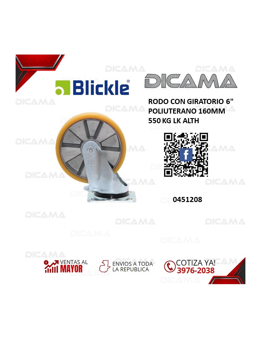 RODO 6" CON GIRATORIO POLIUTERANO 160MM 550 KG LK ALTH