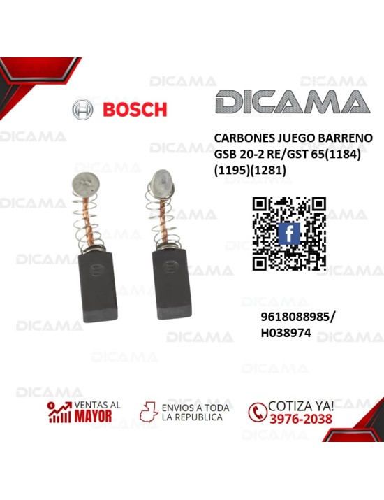 CARBONES JUEGO BARRENO GSB 20-2 RE/GST 65(1184) (1195)(1281)