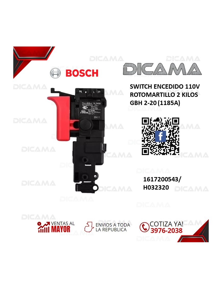 SWITCH ENCEDIDO 110V ROTOMARTILLO 2 KILOS GBH 2-20 (1185A)