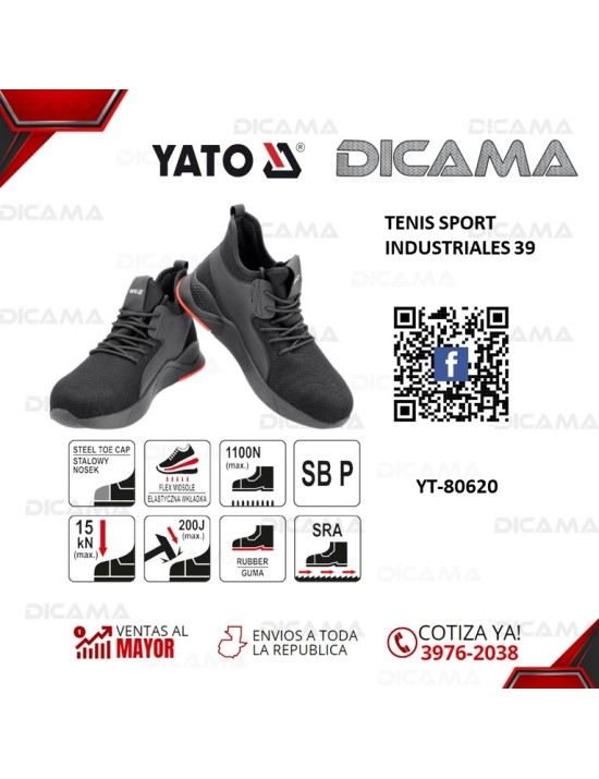 ZAPATO TENIS INDUSTRIALES NEGRO #39