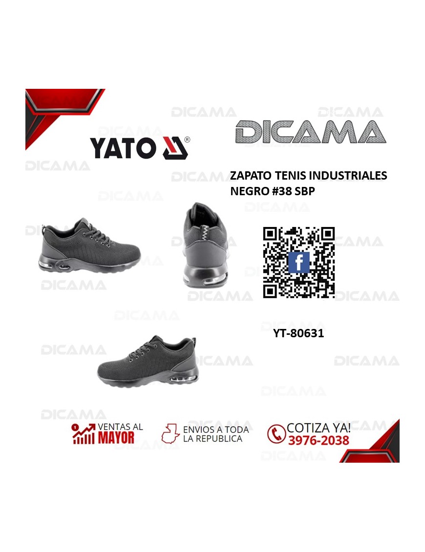 ZAPATO TENIS INDUSTRIALES NEGRO #38 SBP