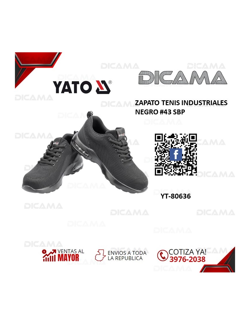 ZAPATO TENIS INDUSTRIALES NEGRO #43 SBP