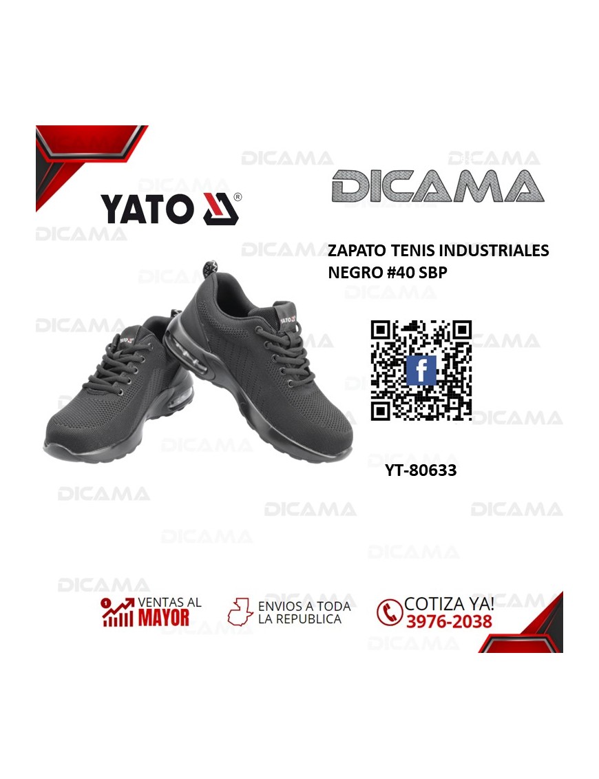 ZAPATO TENIS INDUSTRIALES NEGRO #40 SBP
