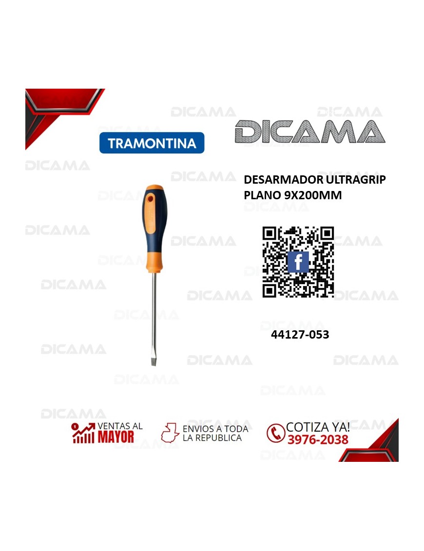 DESARMADOR PLANO 9X200MM ULTRAGRIP