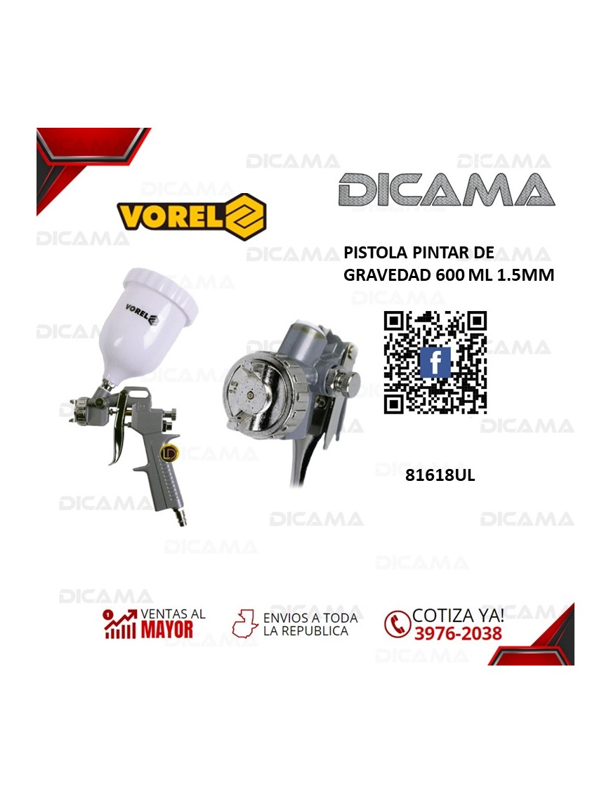 PISTOLA PINTAR DE GRAVEDAD 600 ML 1.5MM