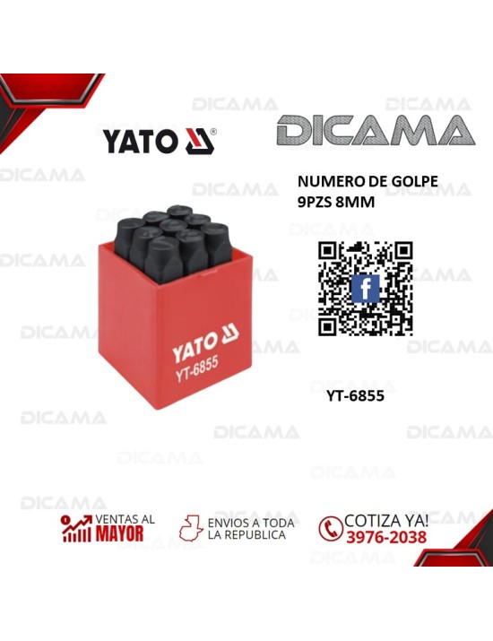 NUMERO DE GOLPE 9PZS 8MM
