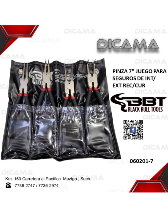 PINZA 7" JUEGO 4 PZAS PARA SEGUROS DE INT/EXT REC/CURVA