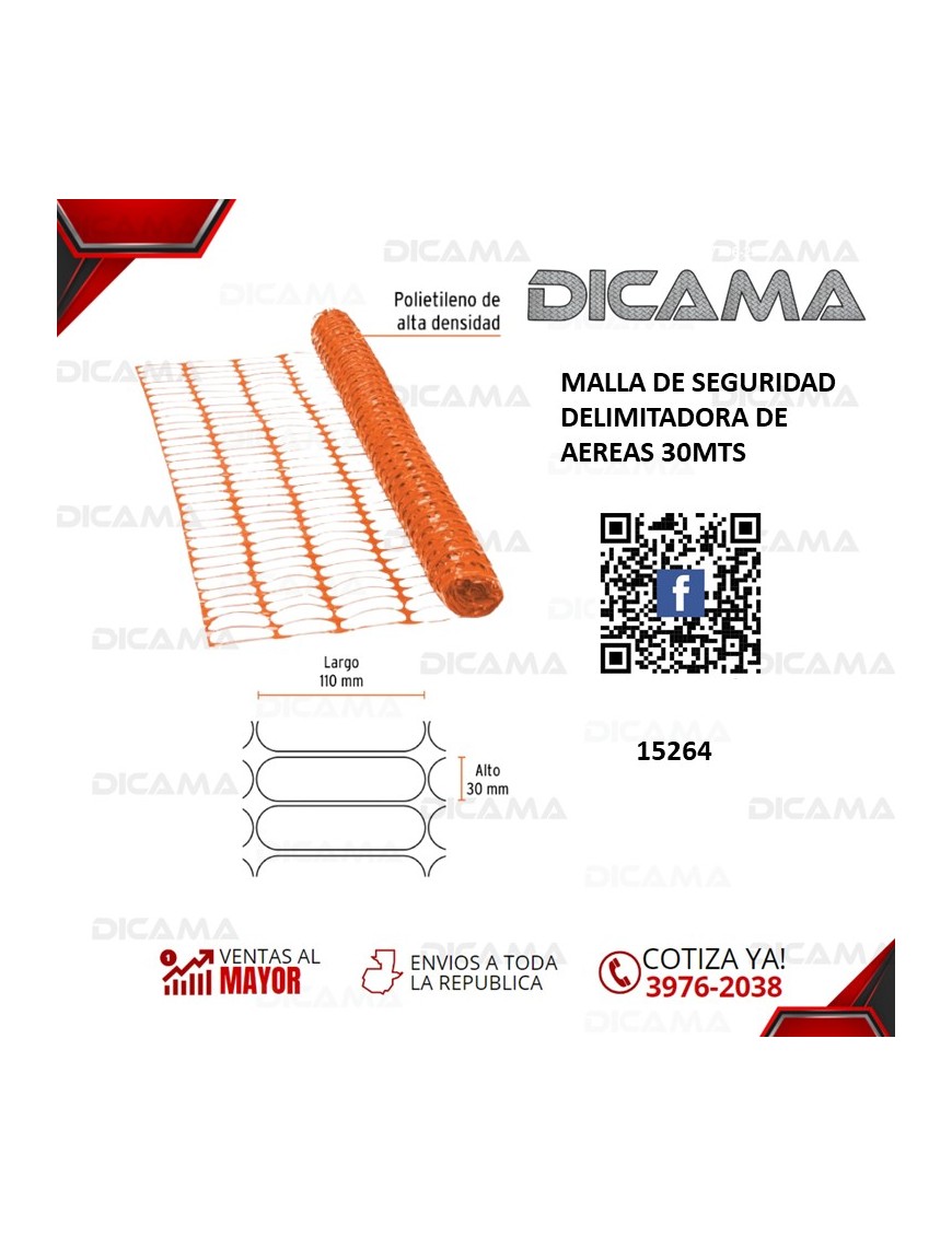 MALLA DE SEGURIDAD DELIMITADORA DE AEREAS 30MTS