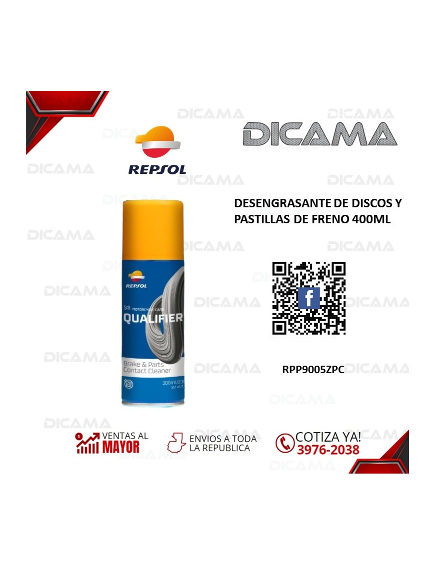 DESENGRASANTE DE DISCOS Y PASTILLAS DE FRENO 400ML