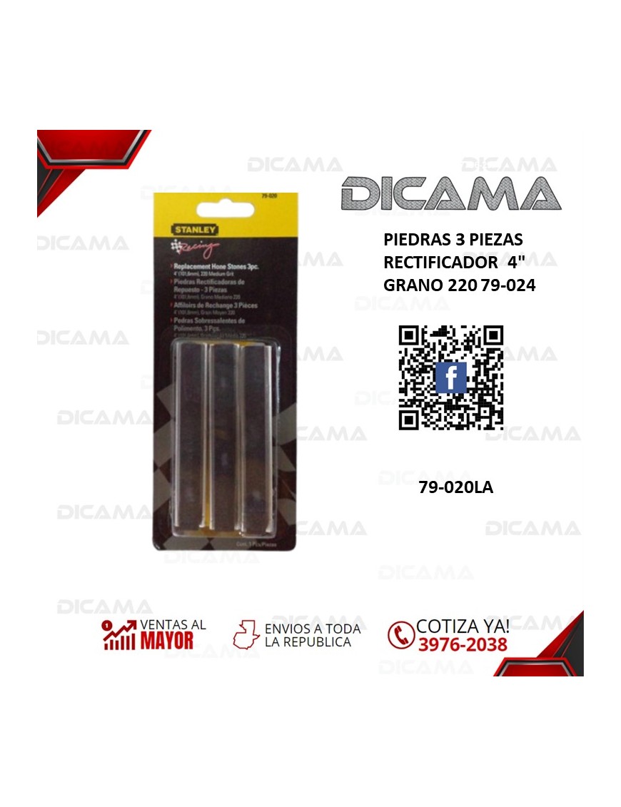 PIEDRAS 3 PIEZAS RECTIFICADOR  4 GRANO 220 79-024 STANLEY 79-020LA