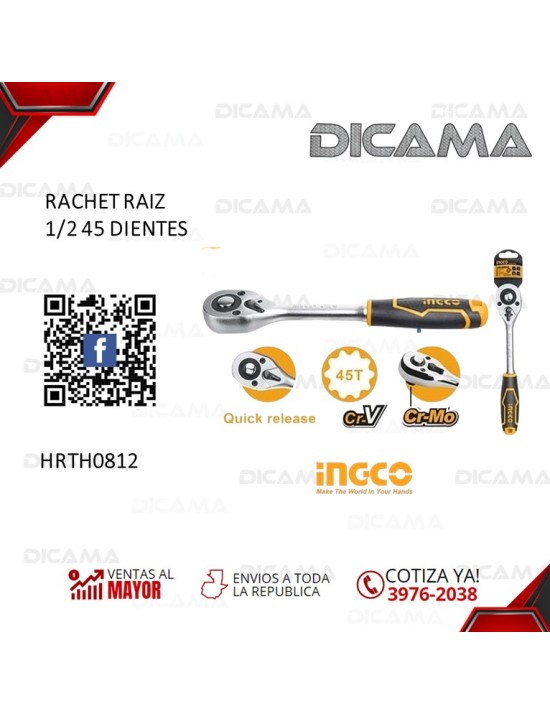 RATCHET RAIZ 1/2" 10" 45 DIENTES