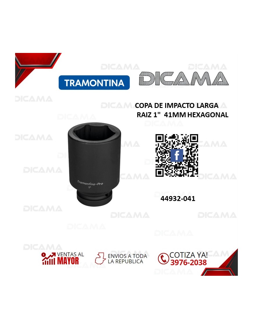 COPA RAIZ 1" 41MM DE IMPACTO LARGA HEXAGONAL