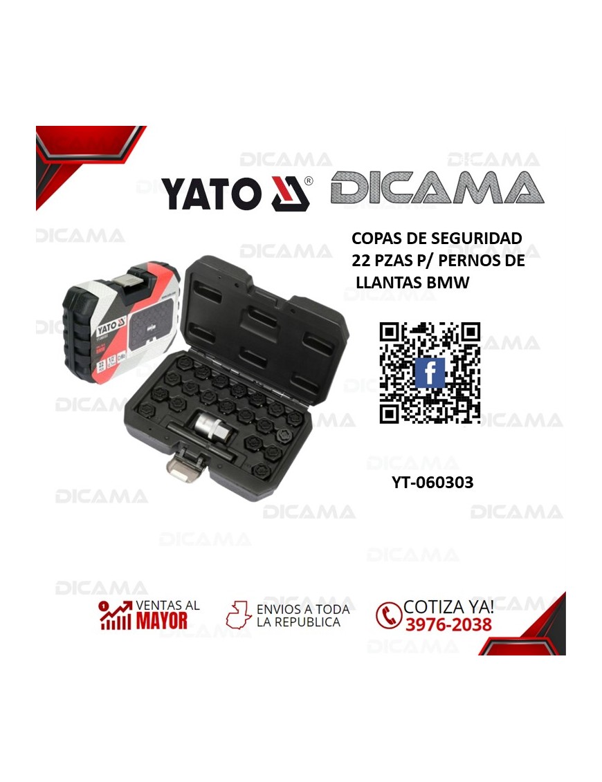 COPAS DE SEGURIDAD 22 PZAS P/ PERNOS DE LLANTAS BMW