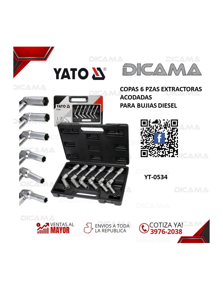 COPAS 6 PZAS EXTRACTORAS ACODADAS PARA BUJIAS DIESEL