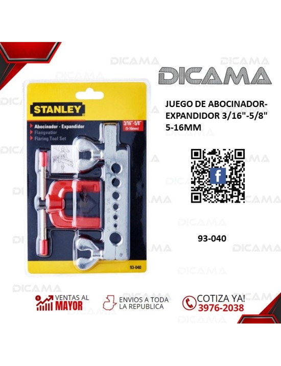 JUEGO DE ABOCINADOR-EXPANDIDOR 3/16"-5/8" 5-16MM