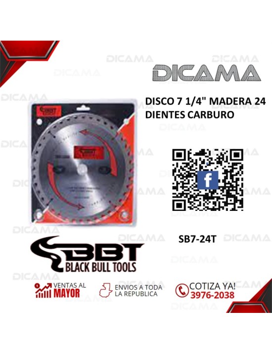 DISCO 7 1/4" MADERA 24 DIENTES CARBURO