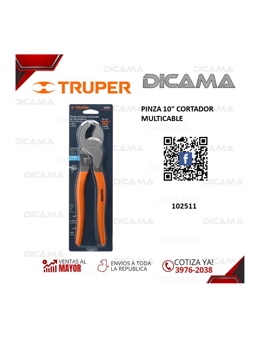 PINZA 10" CORTADOR MULTICABLE
