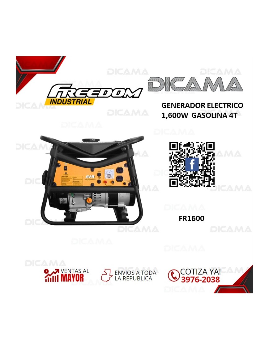 GENERADOR ELECTRICO 1,600W GASOLINA 4T