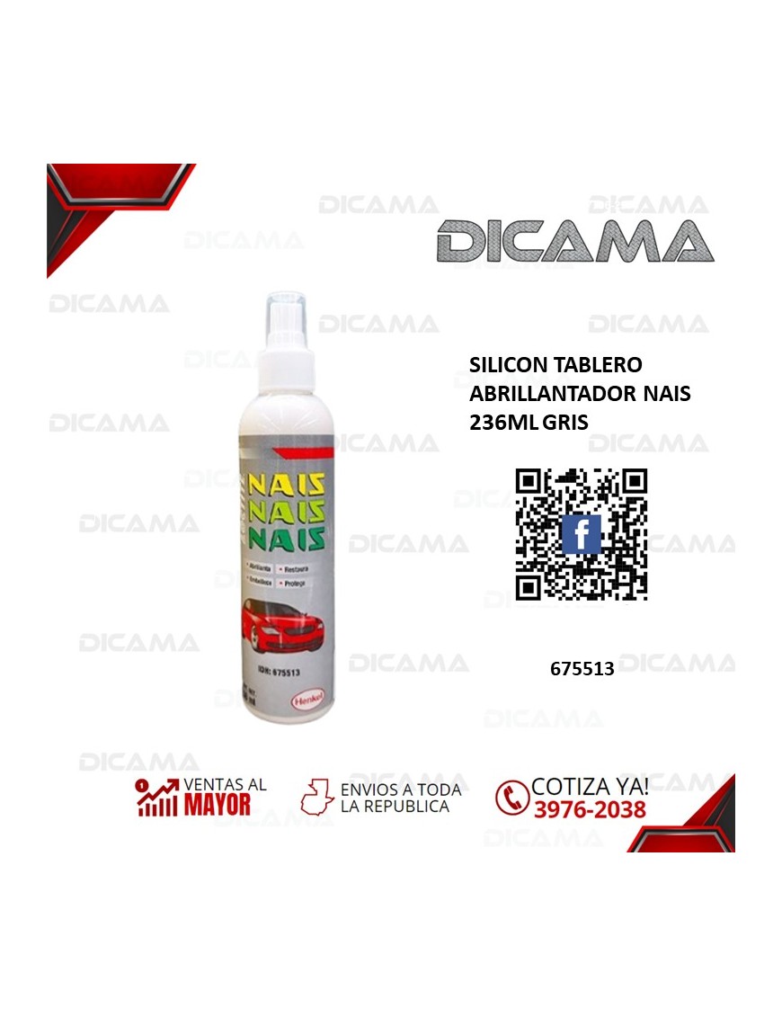 SILICON TABLERO ABRILLANTADOR NAIS 236ML GRIS