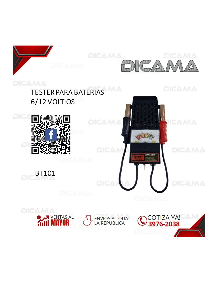 TESTER PARA BATERIAS 6/12 VOLTIOS