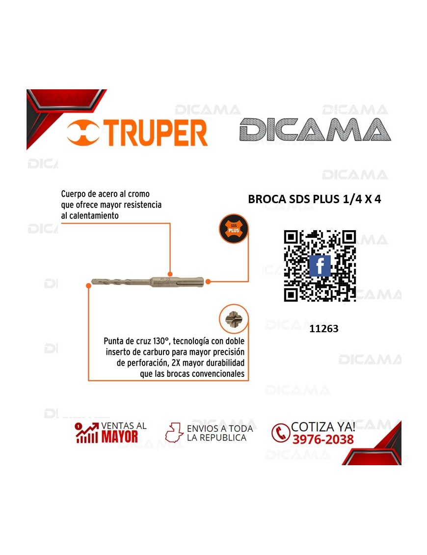 BROCA SDS PLUS 1/4 X 4
