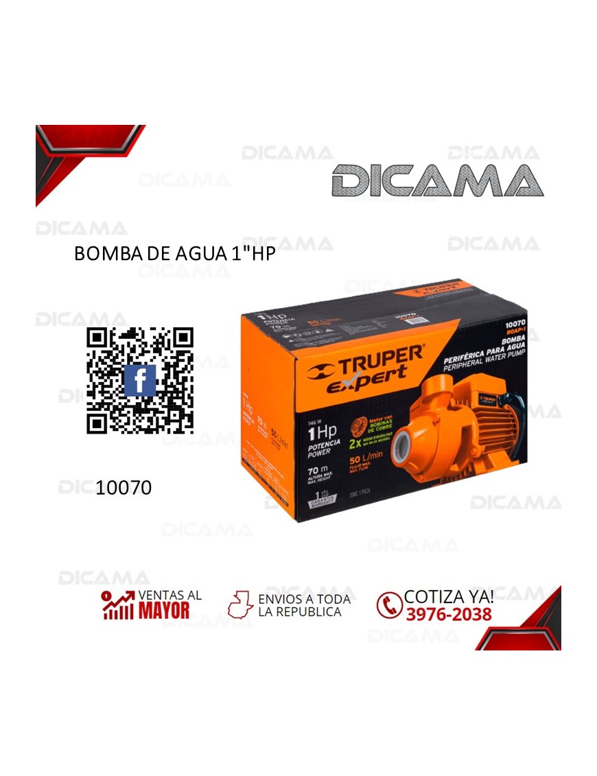 BOMBA DE AGUA 1"HP