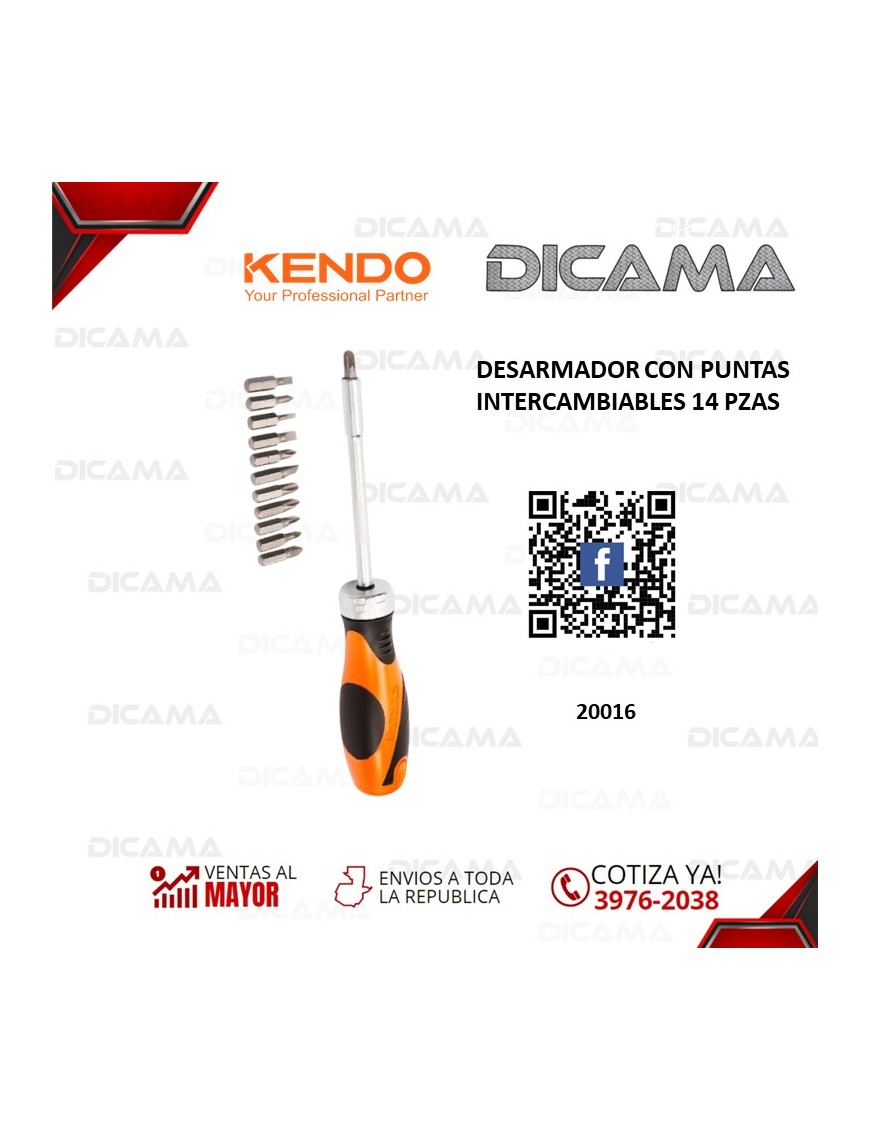 DESARMADOR CON PUNTAS INTERCAMBIABLES 14 PZAS