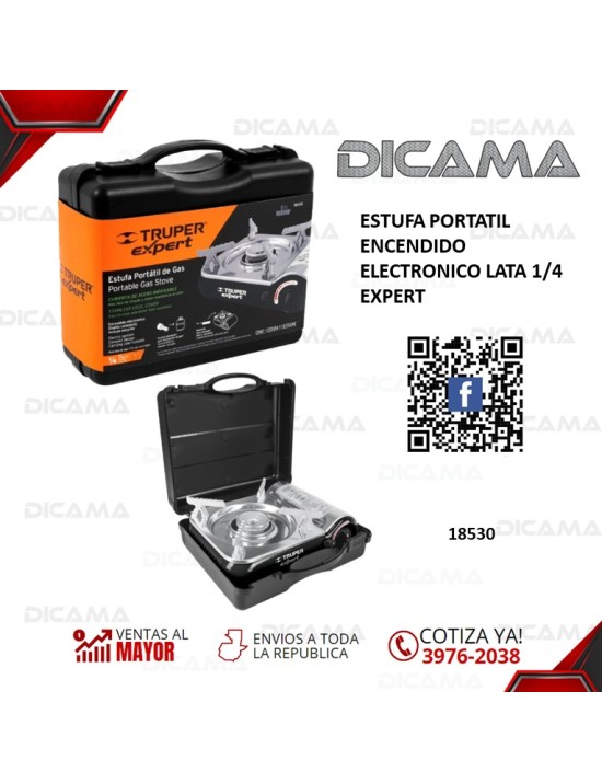 ESTUFA PORTATIL ENCENDIDO ELECTRONICO LATA 1/4 EXPERT