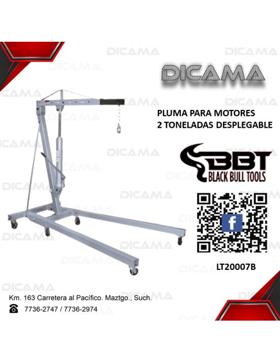 PLUMA PARA MOTORES 2 TONELADAS PLEGABLE