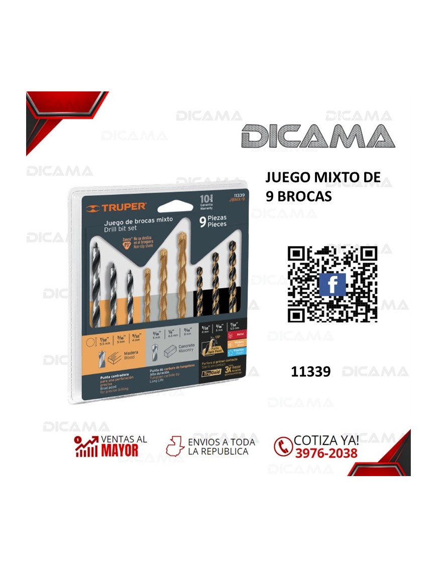 BROCAS JUEGO 9 PZAS
