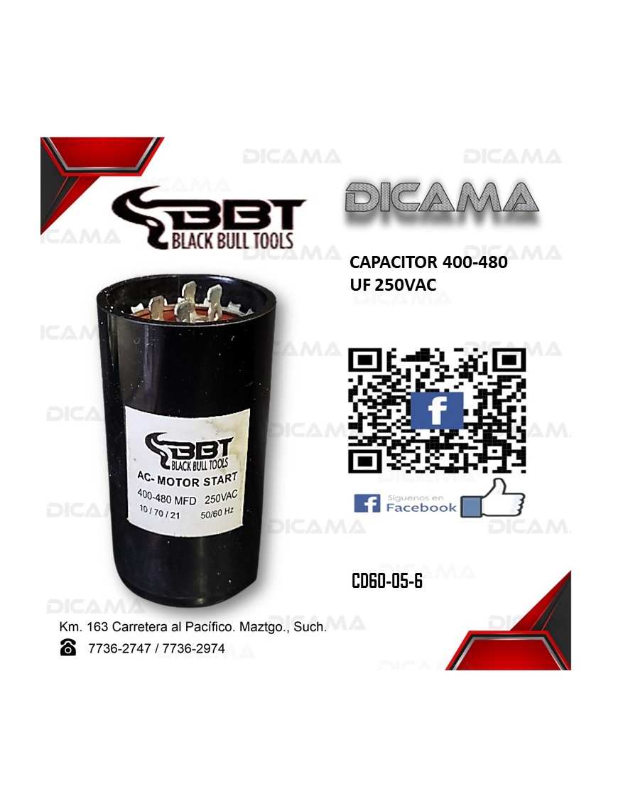 CAPACITOR 400-480 UF 250VAC