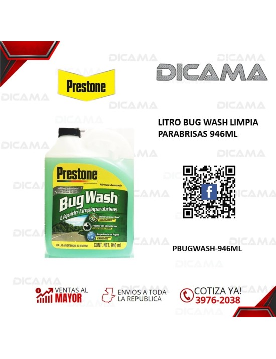 LITRO BUG WASH LIMPIA PARABRISAS 946ML