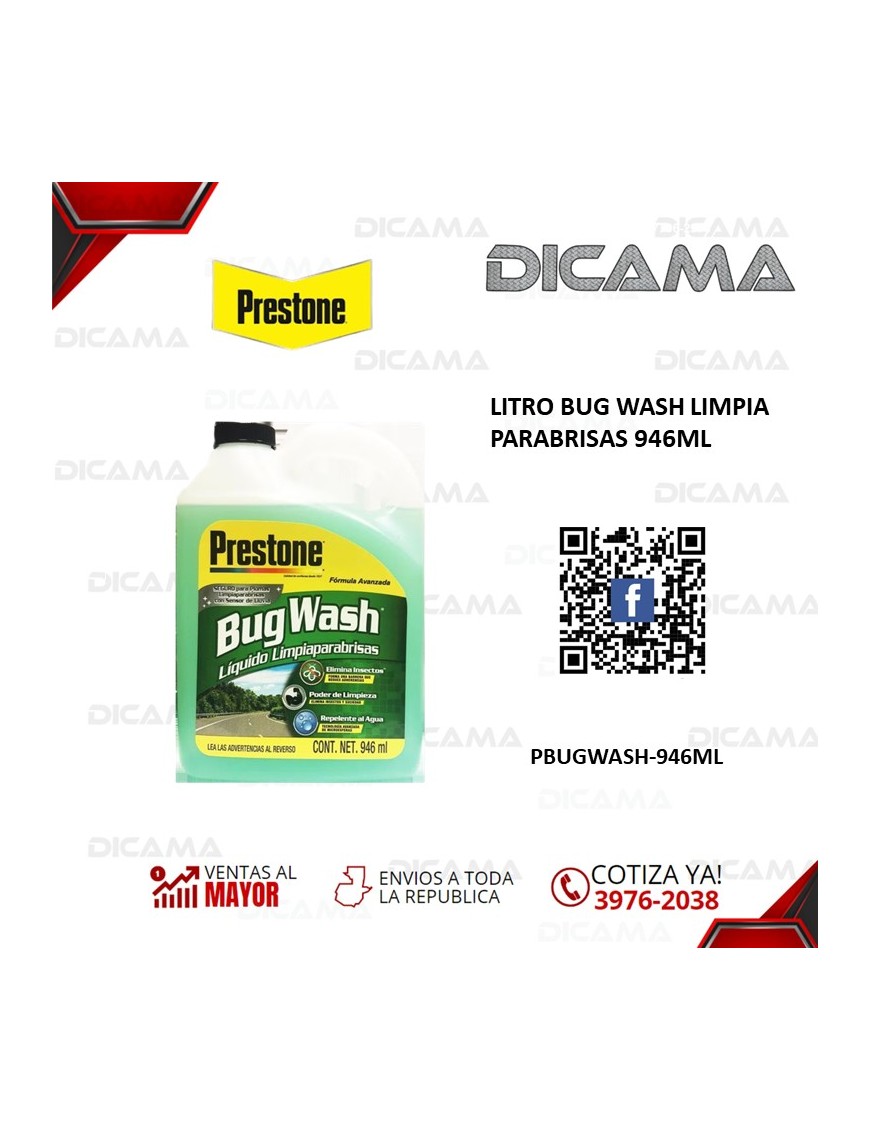 LITRO BUG WASH LIMPIA PARABRISAS 946ML