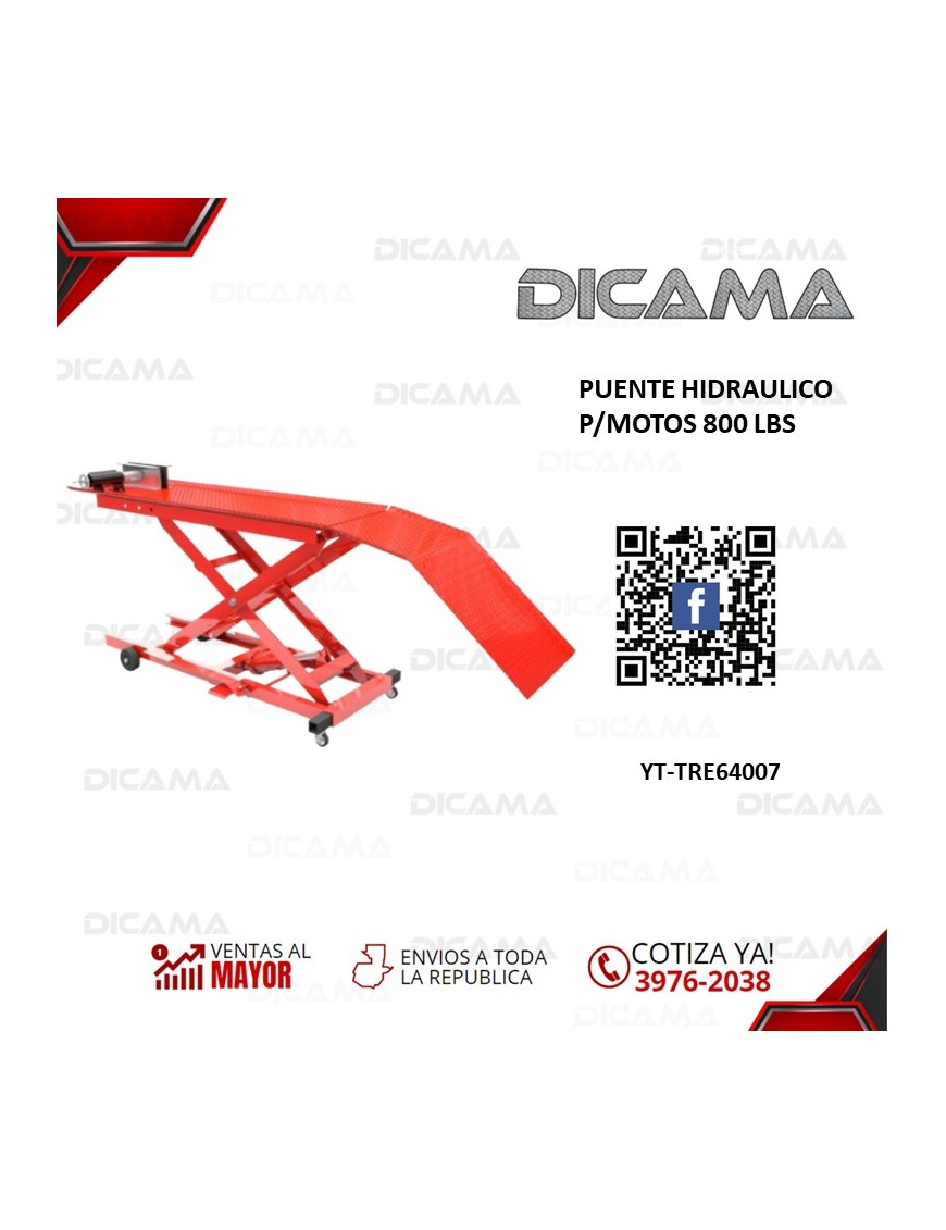 PUENTE HIDRAULICO P/MOTOS 800 LBS YATO YT-TRE64007/J4